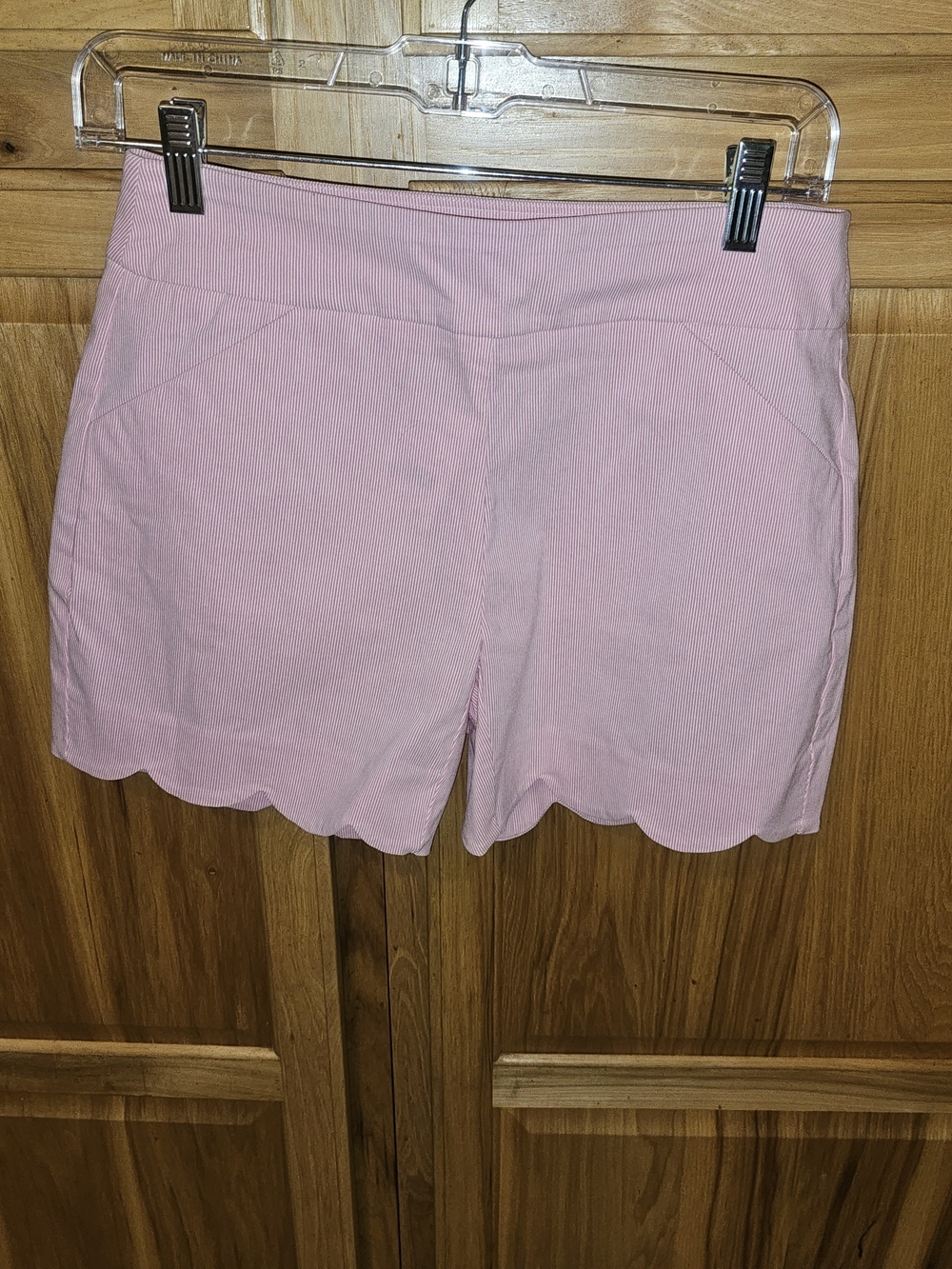 Versona Pink High Waist Scallop Hem Shorts